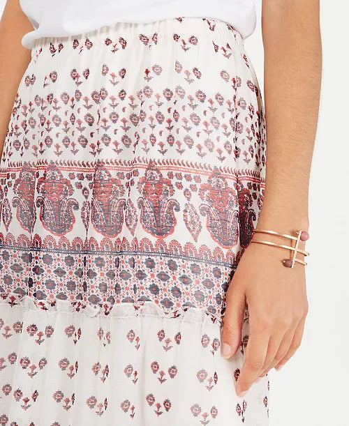 Style & Co Petite Printed Tiered Woven Midi Skirt
