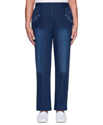 ALFRED DUNNER PROP SHOR PO EMB DENIM PANT - Shenayah Beauty Shop
