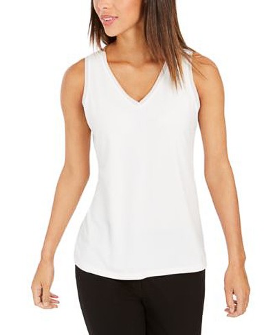 Charter Club Sleeveless V-Neck Cropped Tank Top
