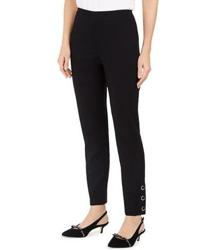 JM COLLECTION/DFA SOLID BUTTON HEM SKN