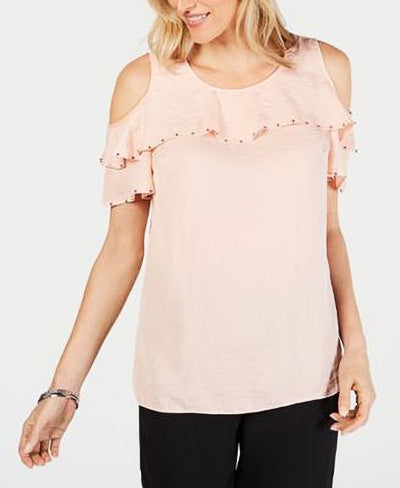 JM COLLECTION-MMG RUFFLE CS BLOUSE