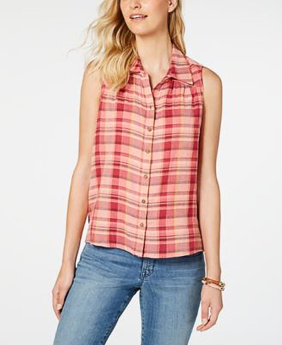 STYLE & CO-MMG FW PLAID SLVLES TOP - Shenayah Beauty Shop