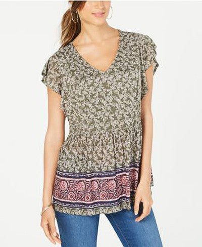 STYLE & CO-MMG FK FLTR SLV SS TOP - Shenayah Beauty Shop