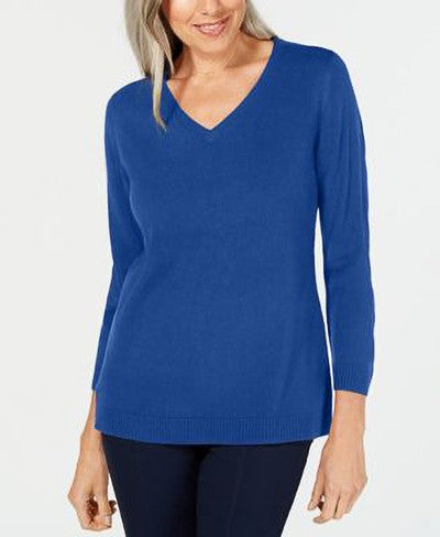 KAREN SCOTT-EDI/BY DESIGN, LUXSOFT V-NECK PO BASIC