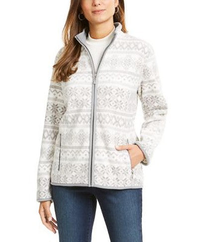 KAREN SCOTT  Petite Fair Fleece Isle Zippered Jacket