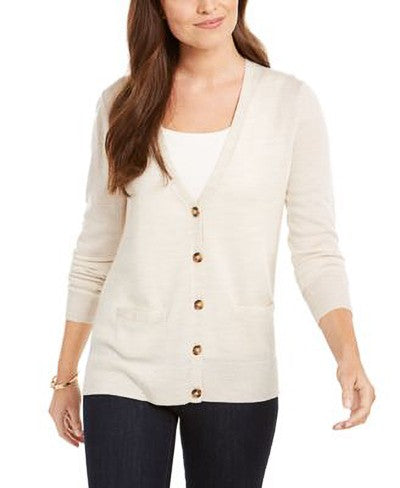 CHARTER CLUB-Merino Wool V-Neck Cardigan