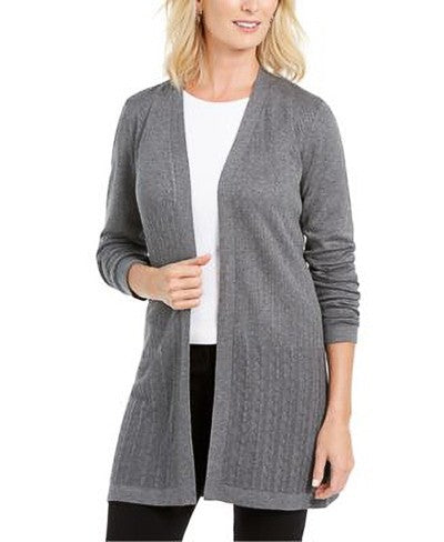 KAREN SCOTT-EDI/BY DESIGN L/S OPN MXD STCH CRD BASIC