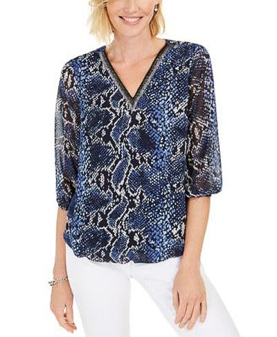 JM COLLECTION-MMG BUBBLE PYTHON TOP