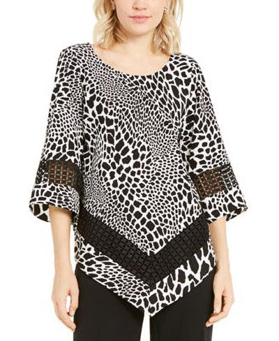 Alfani Blouse PL Animal Print Top Black White - Shenayah Beauty Shop