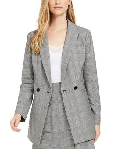 CALVIN KLEIN  X-Fit Slim-Fit  Plaid Double-Breasted  Blazer - Shenayah Beauty Shop